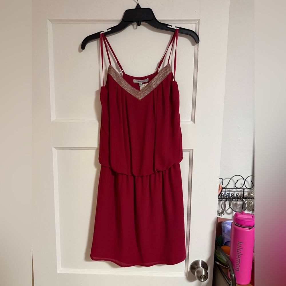 NWT. Size S. Naked Zebra Red Spaghetti Strap Mini Sundress